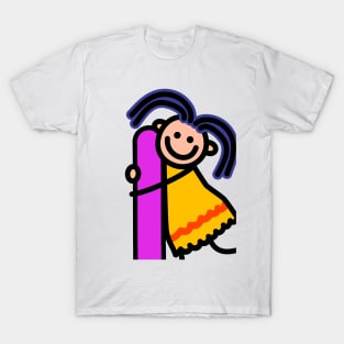 Letter Exclamation Mark for girls alphabet Kids Colorful Cartoon Character T-Shirt